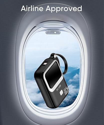 Miniatura 8 de Cargador portátil con cable integrado de 22.5 W, banco de energía de carga rápida de 10000 mAh, batería externa USB C para teléfono con 3 salidas,