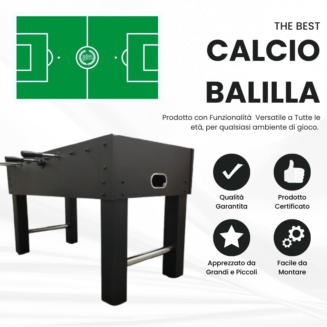 Calcio Balilla - Biliardino - Calcio Balilla Regolamentare per Adulti & Bambini - Aste Telescopiche