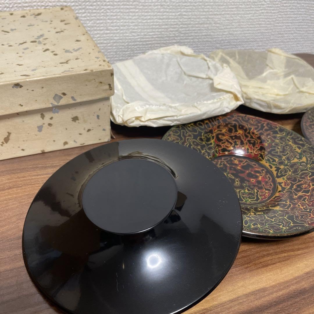 Amazon.co.jp: 品会津金虫喰塗 4.5寸 朝顔茶托 5枚セット : ホーム 