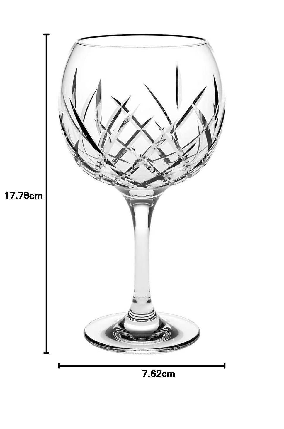 Borgonovo Rococò - Bicchiere per gin tonic, con stelo, 539 ml, confezione da 6 pezzi
