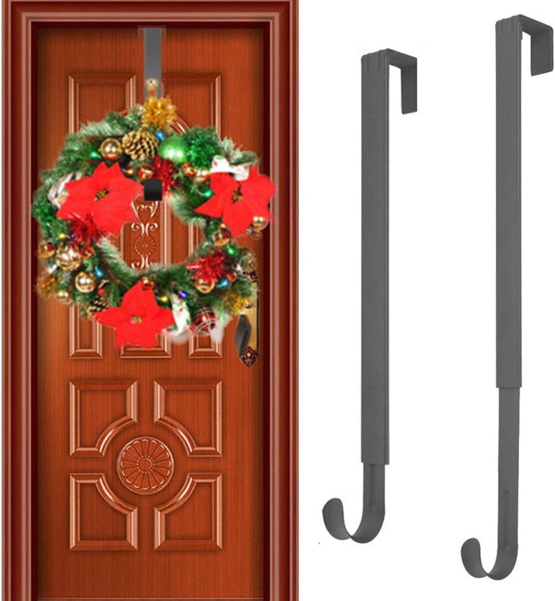 Amazon.com: IronBuddy 2 Pack Front Door Wreath Hanger Hook 15" - 24 ...