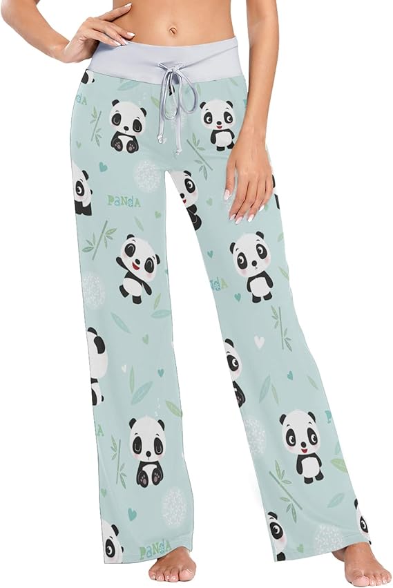 LUPINZ Cute Baby Panda with Bamboo Pattern Essentials Women's Sleep