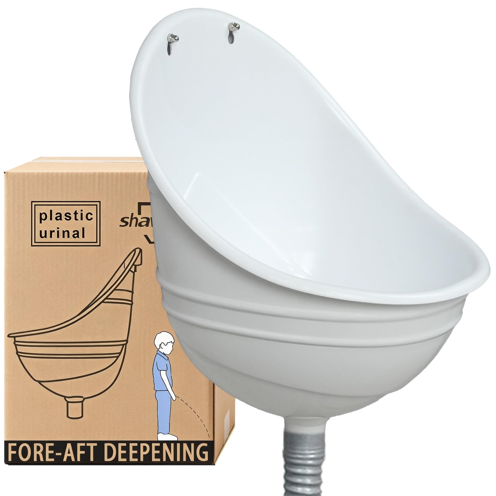 Shawoo Men's White Waterless Urinal Garage Urinal For Plastic Urinals For Urine Diverter Outdoor Urinal Wall-Mounted Urinals For Bathroom, No-Drill Lnstallation Self-Adhesive Urinal(White)