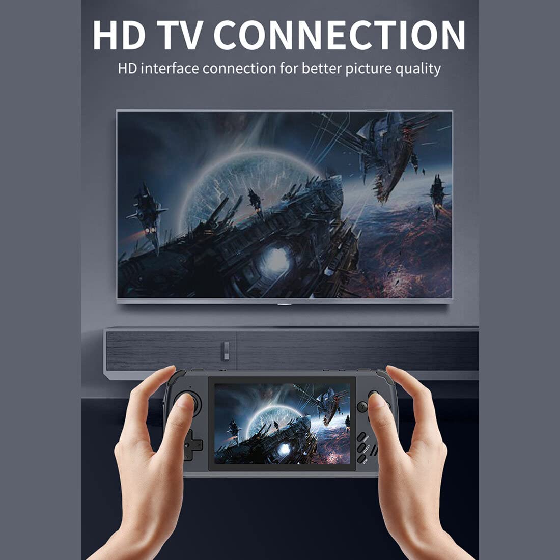 X39 PRO Przenośna konsola do gier, ekran IPS 4,5 cala 64G wbudowane ponad 5800 gier, przenośna mini ręczna konsola retro łącząca komputery, telewizor, monitory i projektory