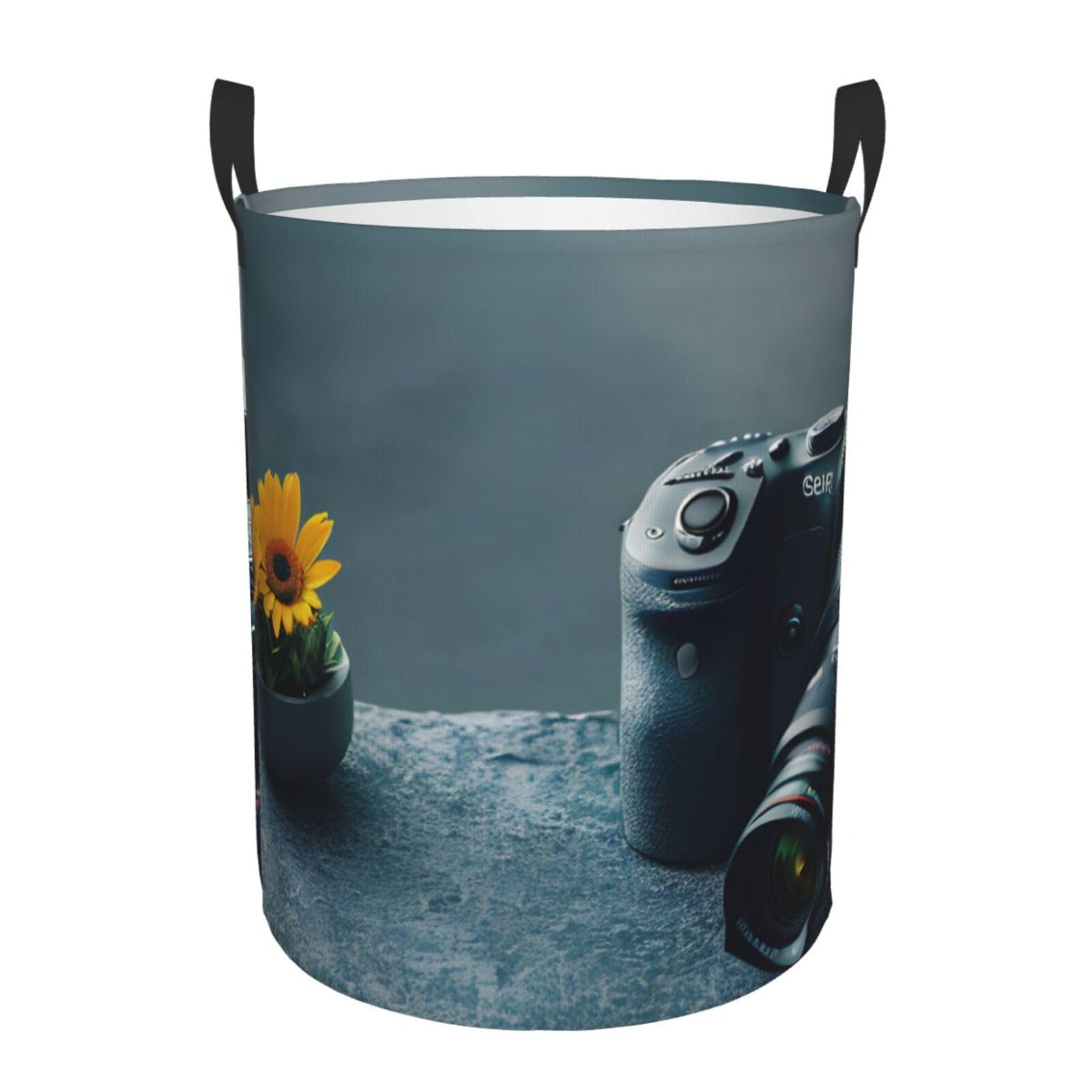 M Collapsible Laundry Hamper Round 3D Graphics Universe Space Print Storage