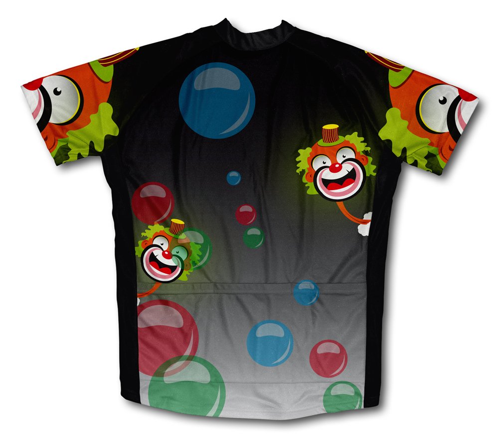 ScudoPro Bubbly Clown Short Sleeve Cycling Jersey for Men - Size L Black