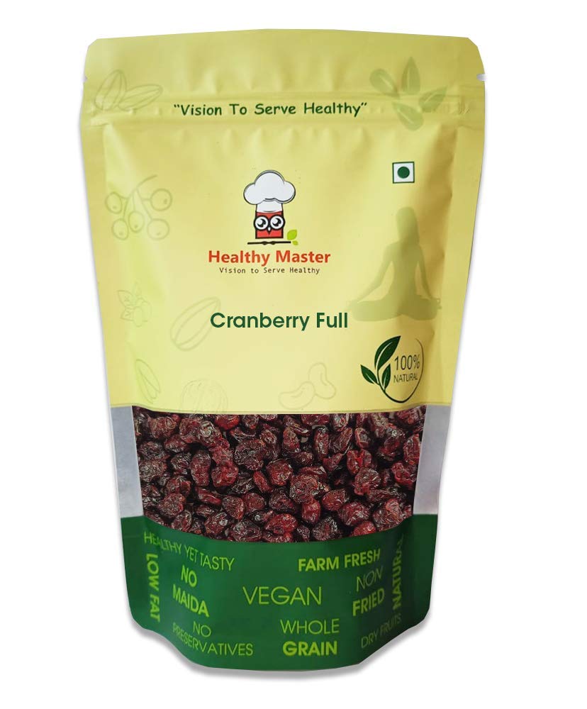 HEALTHY MASTER Vision to serve healthy Cranberry Full- 250 Gm|Premium Whole Dried Cranberries|Keto Friendly Naturally Dried Berries|Antioxidant-Rich|Gluten Free,Non-Gmo&Vegan