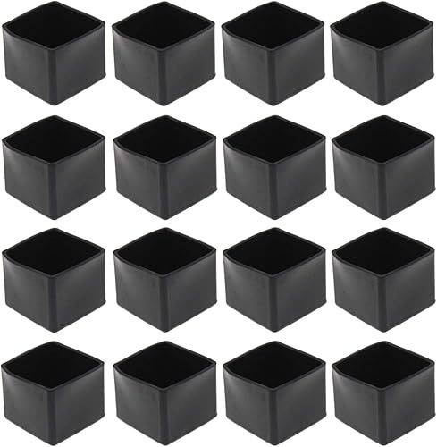 Tapas de goma para patas de silla, pies cuadrados, cubierta protectora de suelo de madera dura para pies de muebles, almohadillas antideslizantes