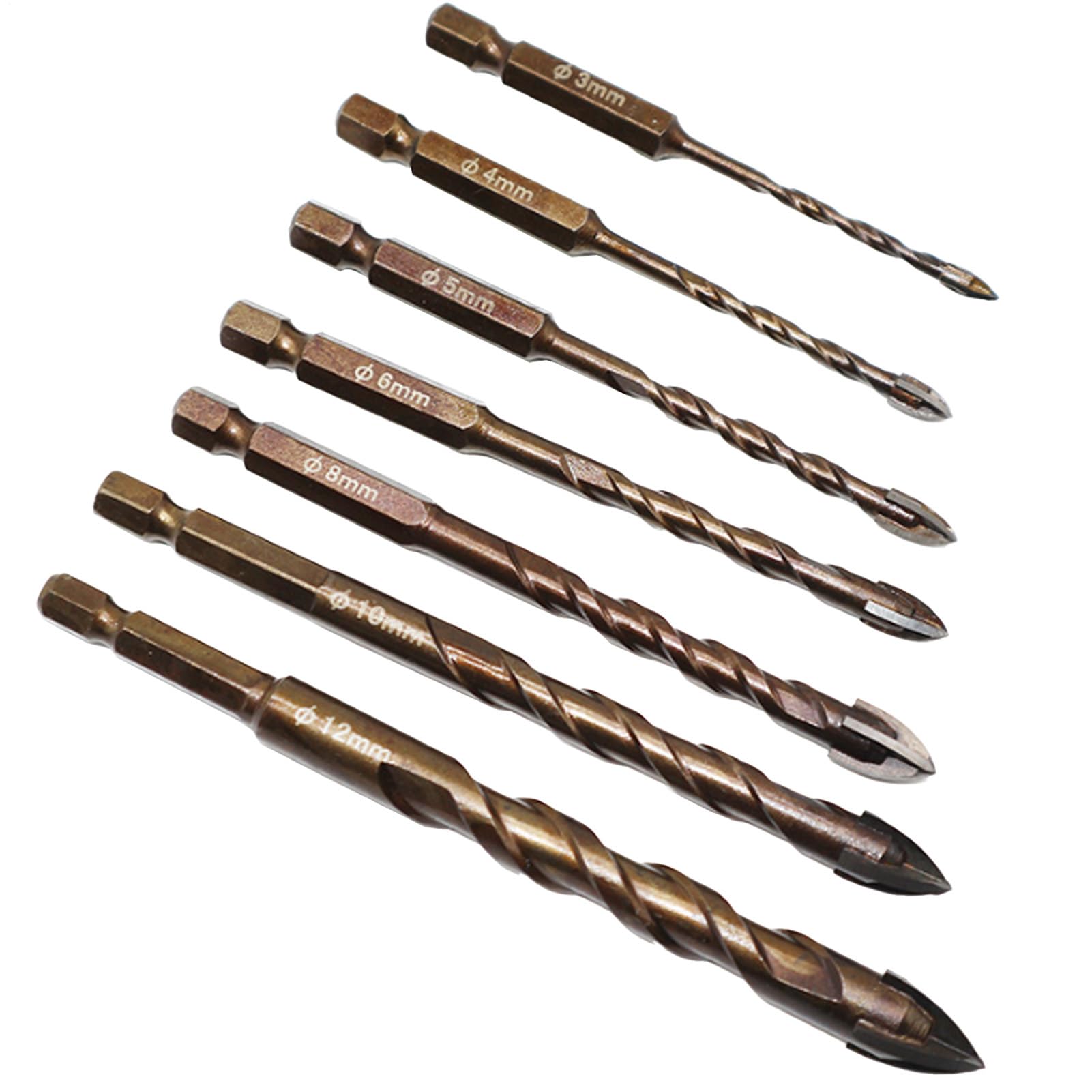 Broca Para Hormigón,Brocas Para Albañilería Y Ladrillo | Set De Brocas De Percusión Precisa Para Madera Porcelana Mármol Granito Vidrio Cerámica Con Punta Reforzada
