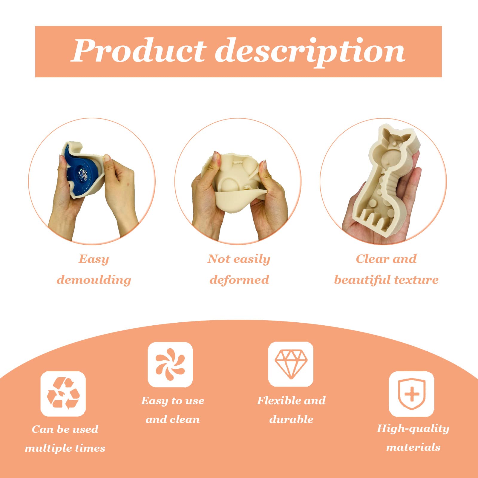 Stampini Silicone Animali 3D | 2 Pezzi Giraffa Ed Elefante | Per Sapone, Candele, Resina | Fai Da Te - Foto 8