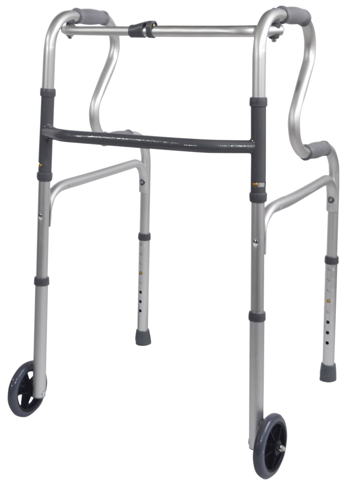Aidapt Light Weight Aluminium Height Adjustable Duel Riser Folding Walking Frame Rehabilitation Aid with Wheels