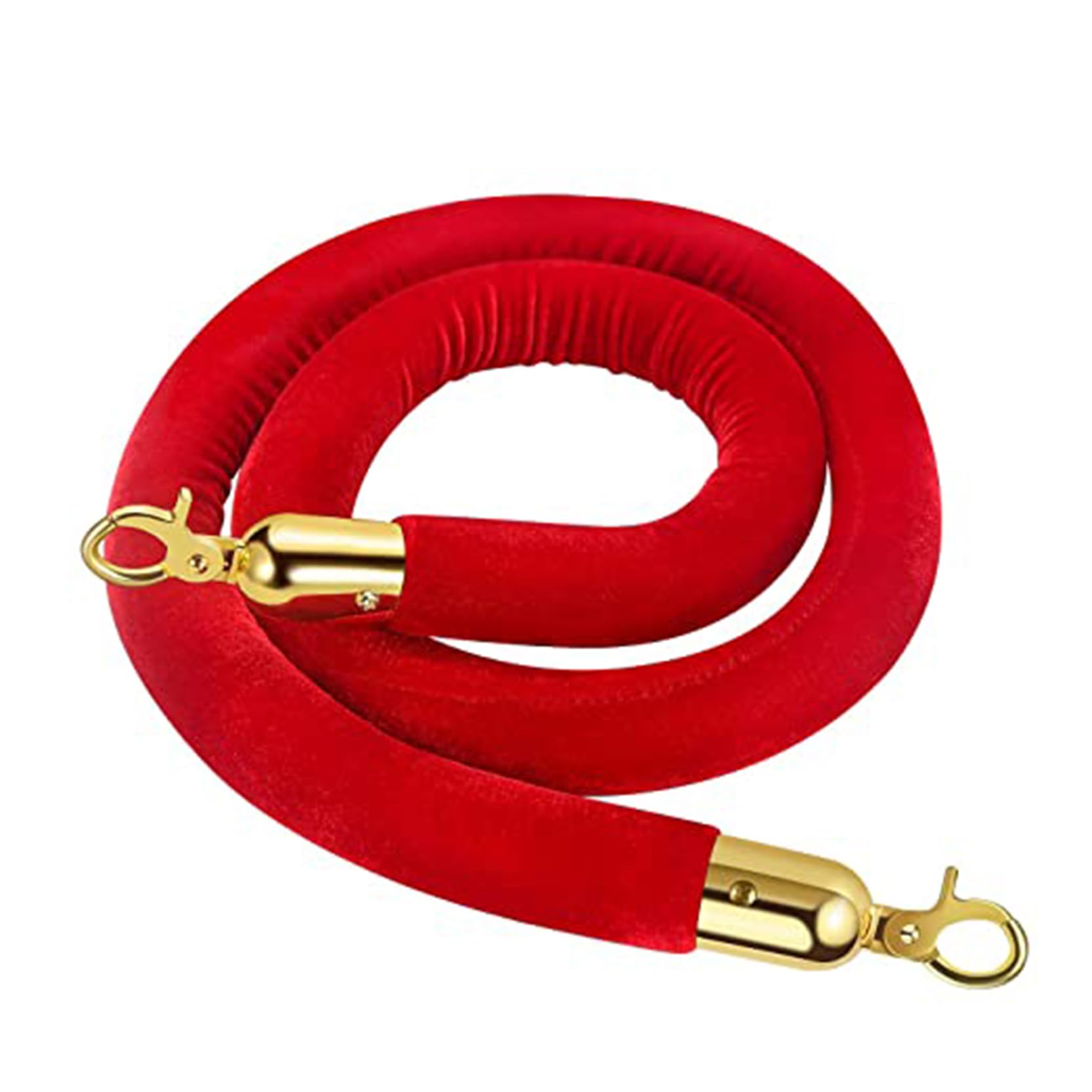 Cuerda de control de multitudes con ganchos dorados de 2 a 10 pies (60-305 cm), cuerda de barrera roja, ideal para restaurantes y hoteles, solución duradera de gestión de colas (tamaño: 90 cm)