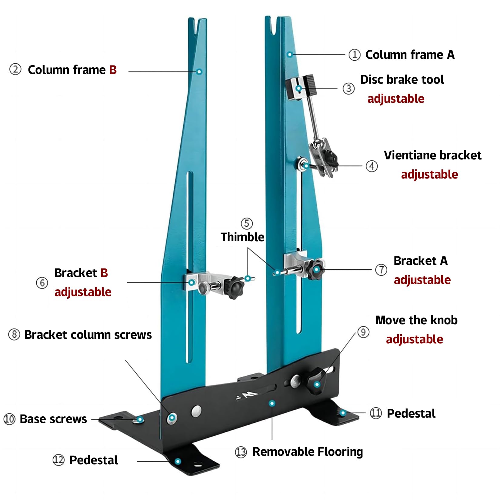 Soporte De Alineación Ruedas Bicicleta para 16 A 29 Pulgadas [Ancho 90 Mm-150 Mm] Calibración Mantenimiento Herramienta Soporte Reparación Llantas MTB Road