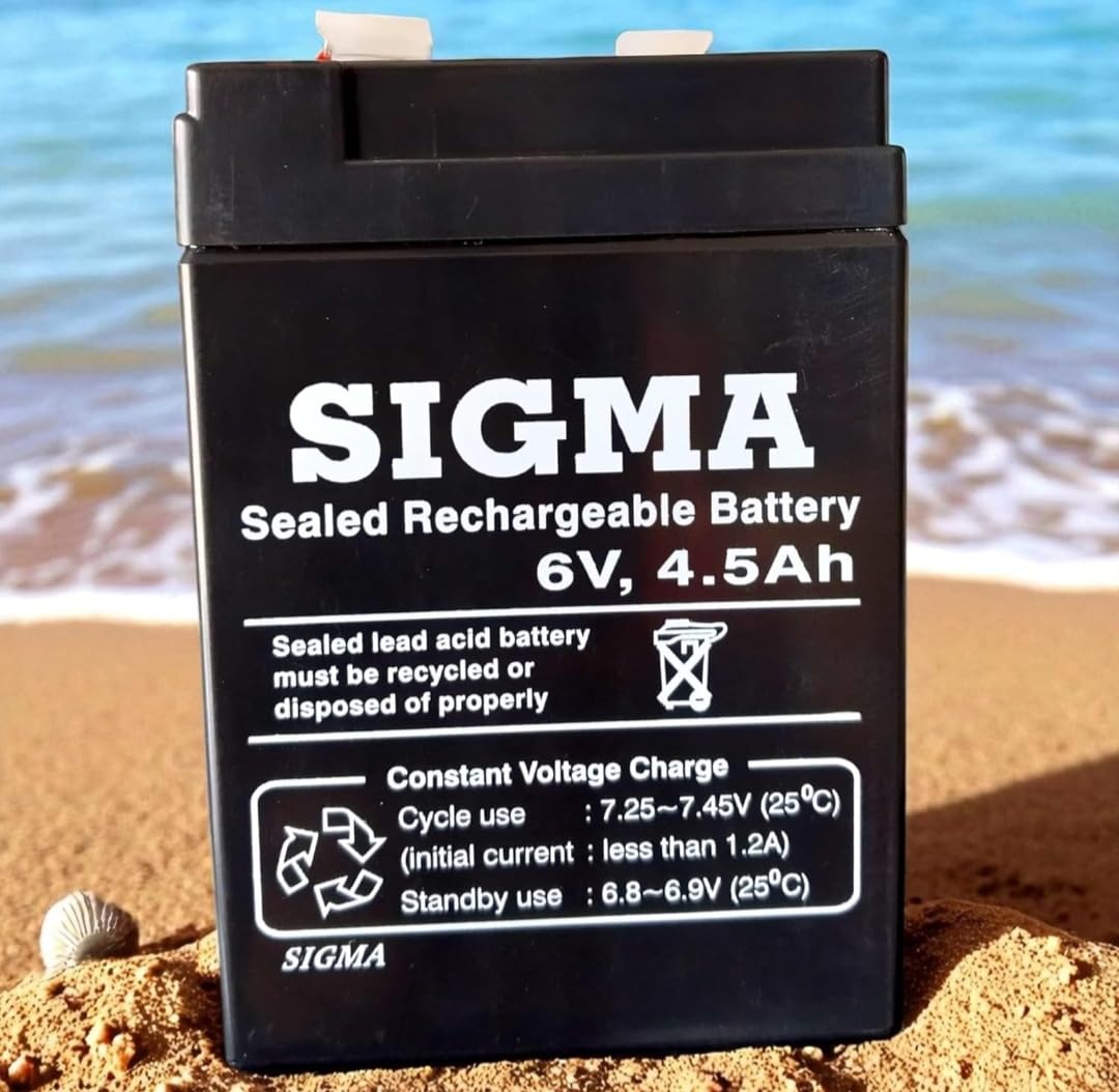 Sigma Sealed Lead-Acid Rechargeable Battery 6V 4.5Ah | F1 Terminal Type, 0.75kg Weight, Constant Voltage Charge, 7x4.5x10cm Size, Standby & Cycle Use-picture-25