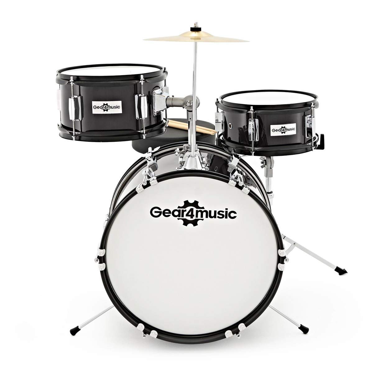 Batería Júnior de 3 Piezas Gear4music, Negro