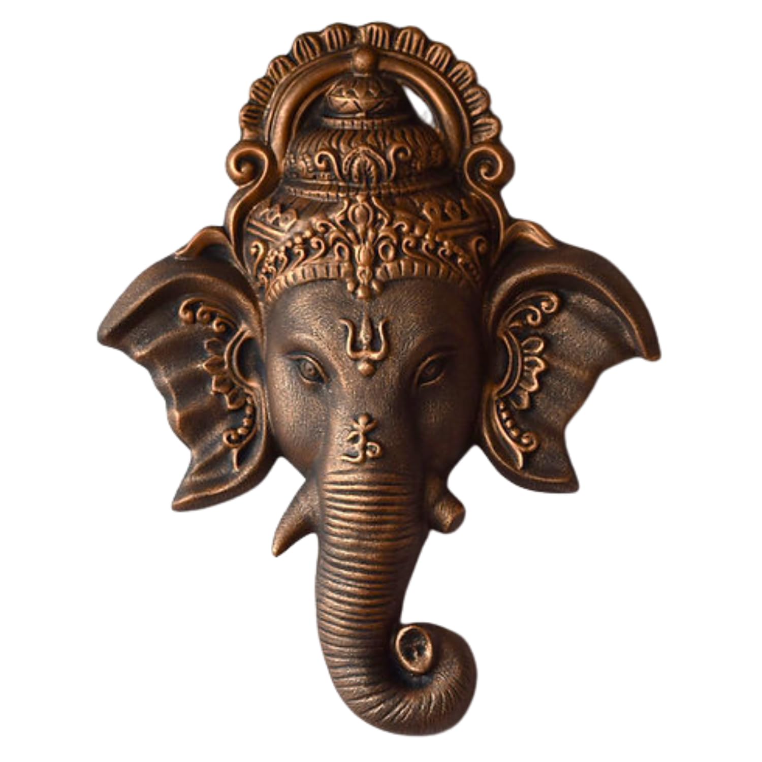 Ganesha Face Mural Wall Hanging Mural Showpiece for Home Entrance Decor, Office, Study Room - Idol Statue Lord Ganesha face Wall Mount (Copper)-image-44