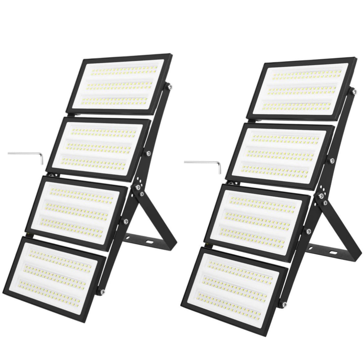 papasbox 2 Stück 400W LED Strahler Flutlichter Außen | Scheinwerfer Außenstrahler 6500K Kaltweiß IP66 Wasserdicht | LED Fluter für Garten Garage Sportplatz