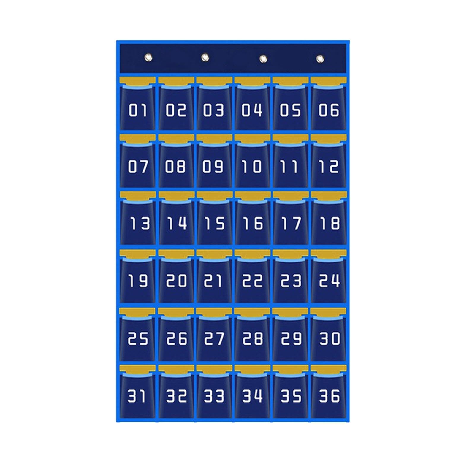 F Fityle Tableaux de poche numérotés pour téléphones portables et calculatrices, support mural, organisateur suspendu sur porte, Bleu 36 pochettes