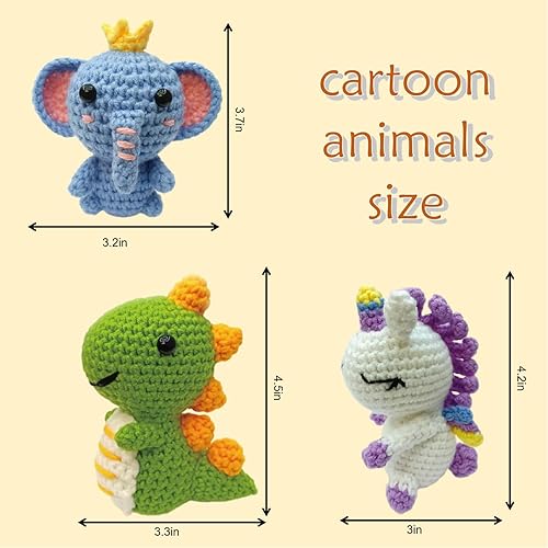 Miniatura 3 de GZBZTZ Kit de ganchillo para principiantes con video tutorial paso a paso, gancho, hilo y accesorios, kit de ganchillo de animales 3 en 1