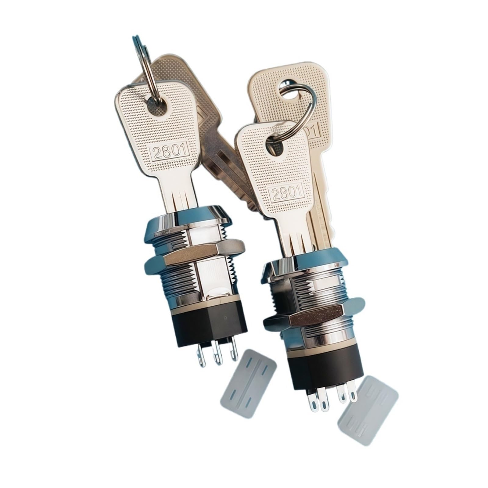 Interrupteur à clé 19mm double tirage 1NO 1NC pour ascenseur