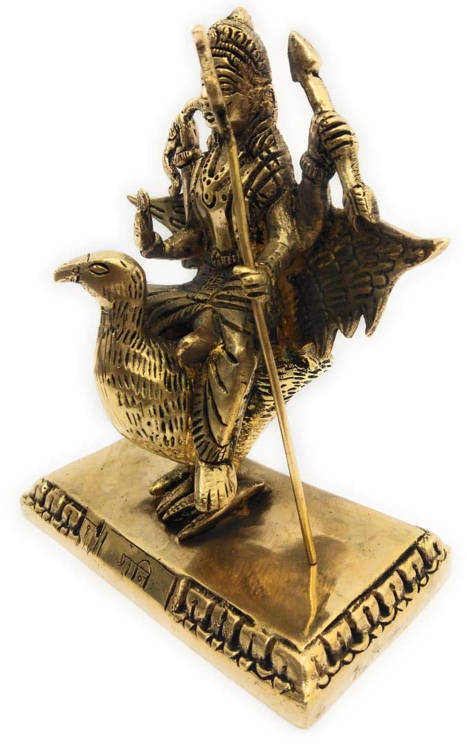 Brass God Shani Dev Idol – Gold Finish, 7 Inch Height, For Home Decor & Religious Use