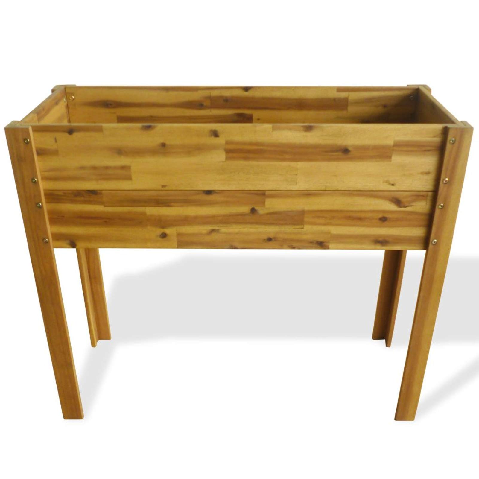 Homgoday Pflanzgefäß für den Garten, Hochbett für den Garten, aus massivem Akazienholz, Pflanzgefäß für den Garten, Pflanzgefäß für den Außenbereich, Blumenkasten für den Balkon