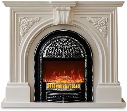 Fireplace Electric Fireplace with Mantel, 51.1" Freestanding Fireplace Realistic Flame with 5 Brightness & Remote Control, Luxurious Vintage Decorative Fireplace Decorative Fireplace