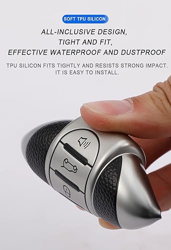 Miniatura 5 de SANRILY Funda de cuero para llave Mini Key Case Shell Key Holder con llavero, Verde