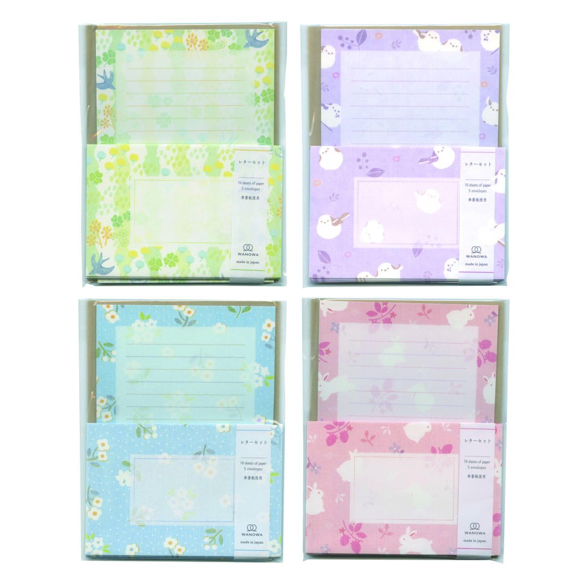 Amazon.co.jp: レターセット B6サイズ WANOWA【小花】手紙 便箋