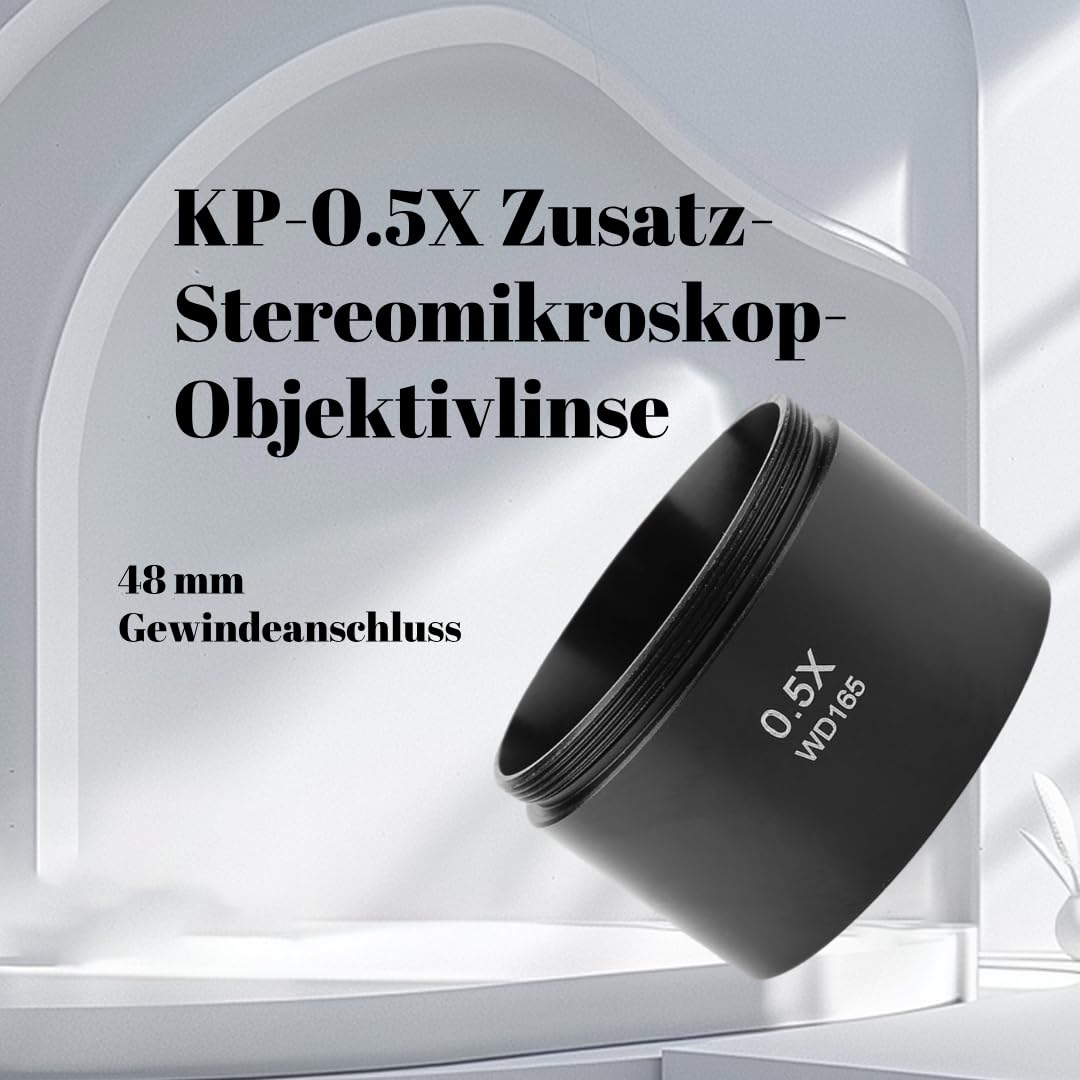Respicefinem Objectif Lentille de Barlow 5x Pour Microscope 7,0×6,0×5,0 Kp-0. 5x Objectif de camra Objectif de microscope stro pour microscope industriel 48mm Electronic Eyepiec
