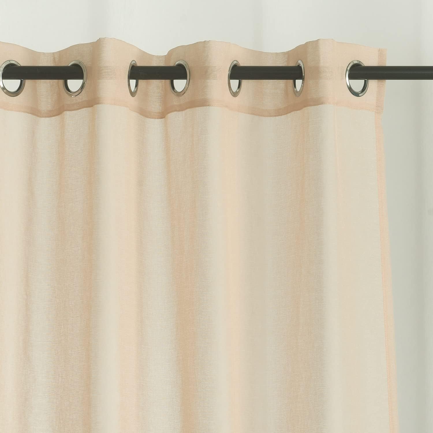 GYROHOME Semi Sheer Solid Voile Curtain for Living Room Bedroom Patio Door,Sunlight Filtering Protect Privacy,Grommet Ring Top, Set of 1 Panel, Khaki,100x84inch