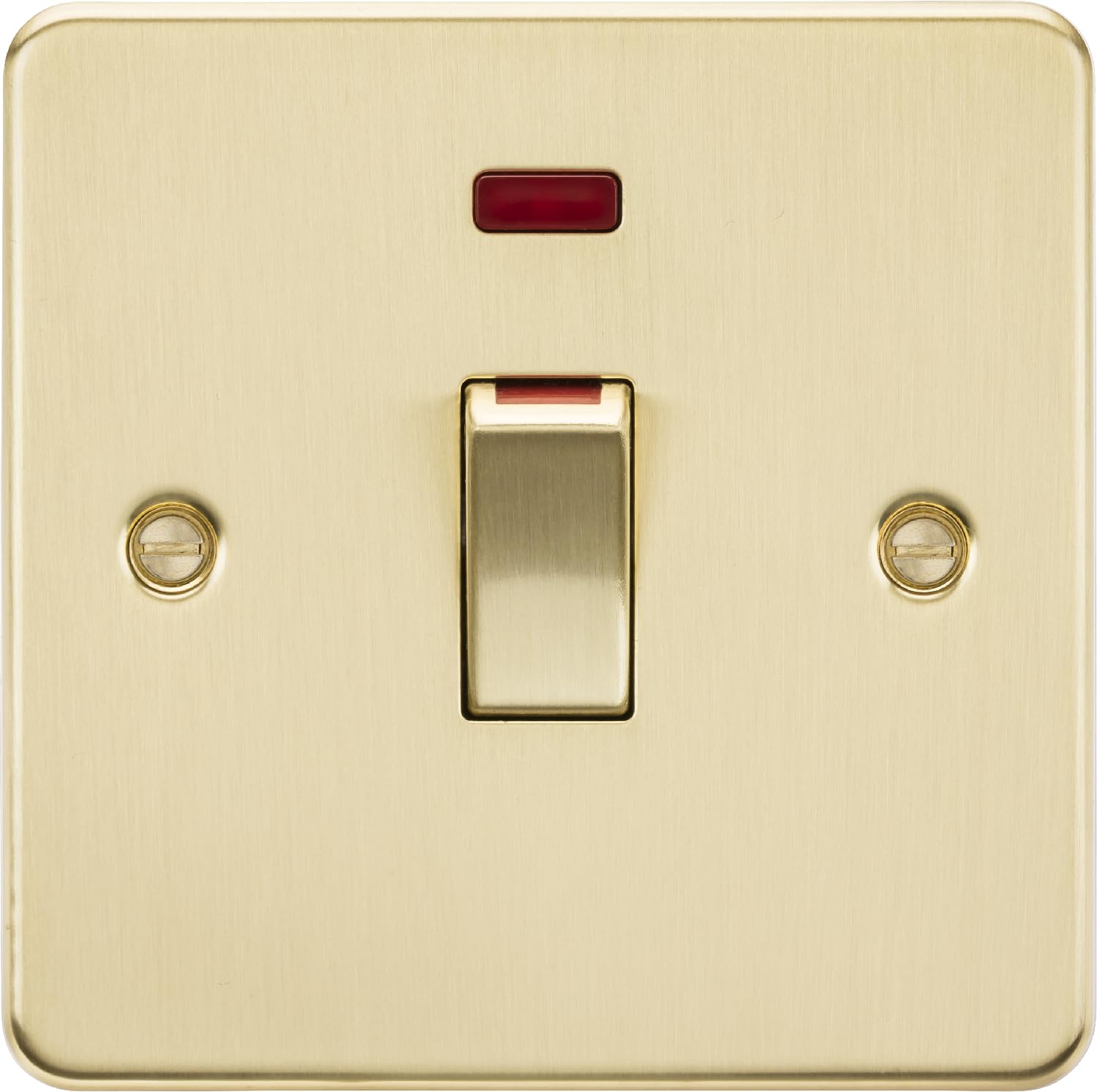Knightsbridge 45A DP Switch with Neon (1G size) - Brushed Brass
