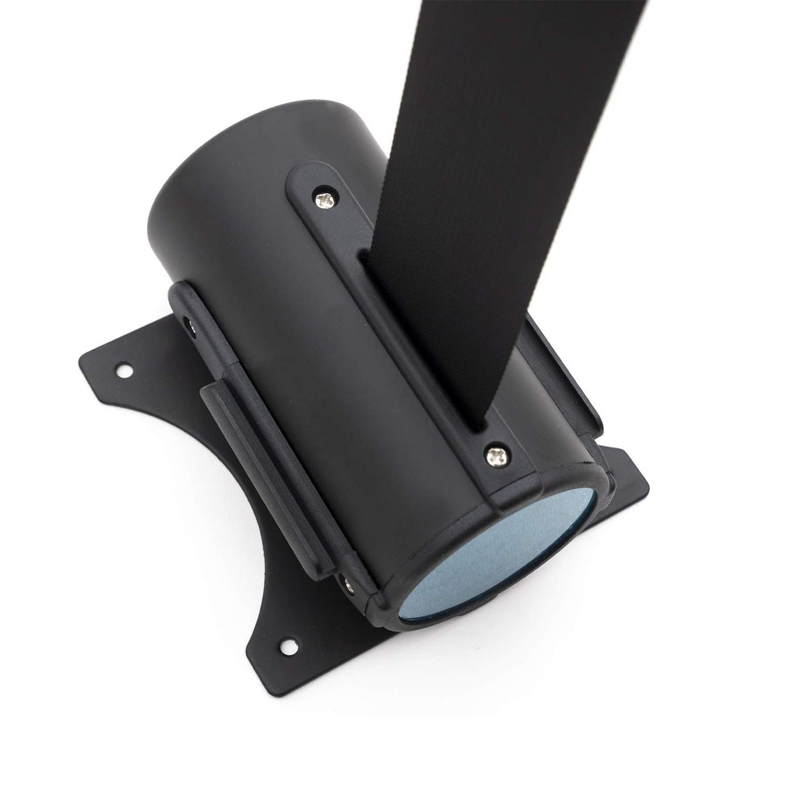 DB-964 - Señalización Divisora Soporte Pared Acero Inoxidable Con Cinta Negra 2 Metros Color Negro 30x30 cm