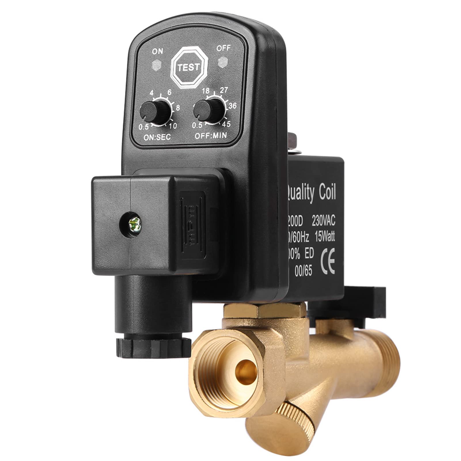 Válvula de Drenaje Automática, Válvula de Drenaje de Aire Comprimido Temporizada Electrónica Automática G1/2 DN15 Válvula de Drenaje Temporizada Electrónica Automática para