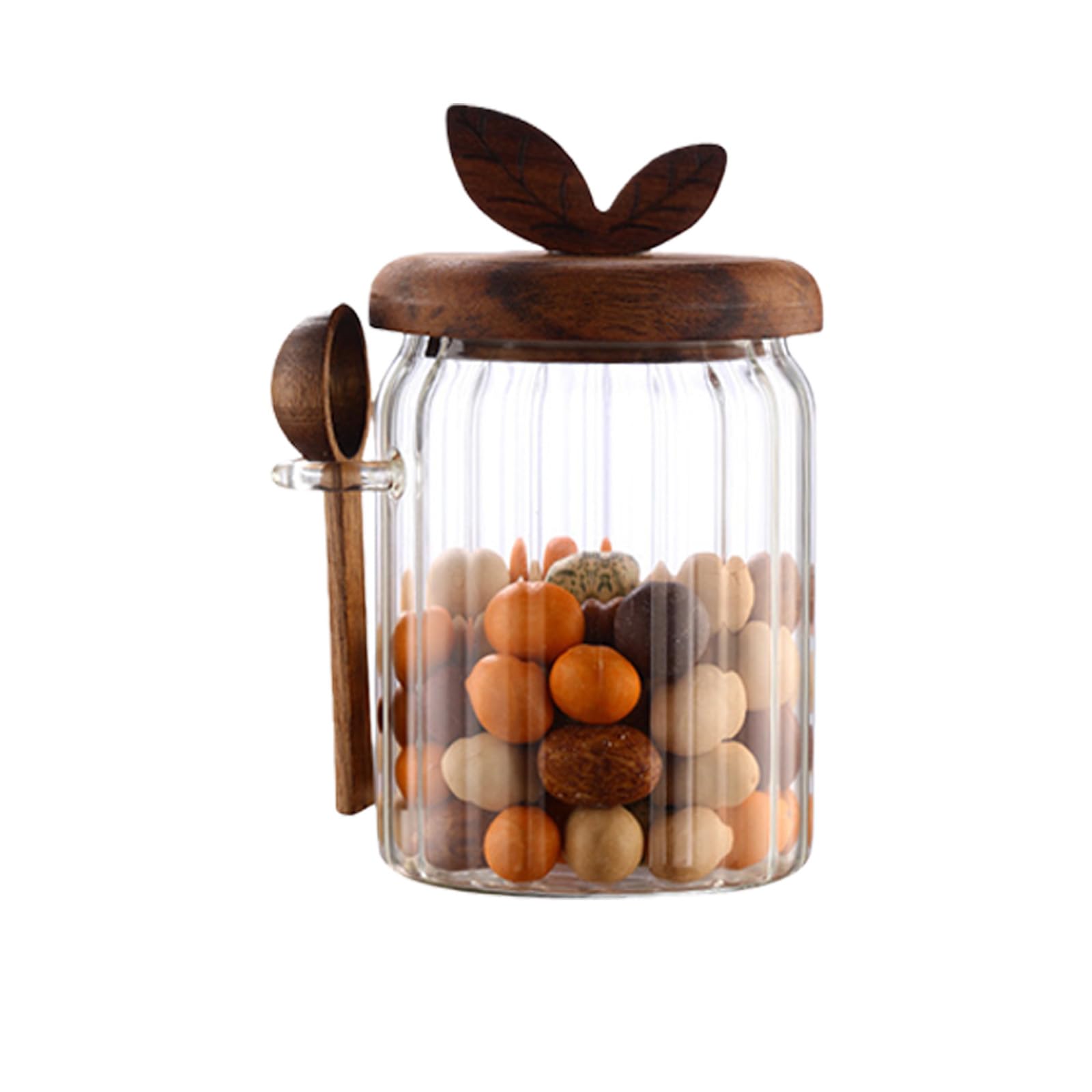 LUCKGONI Sealed Glass Storage Jar with Spoon for Food Preservation Kitchen Pantries Organization Easy