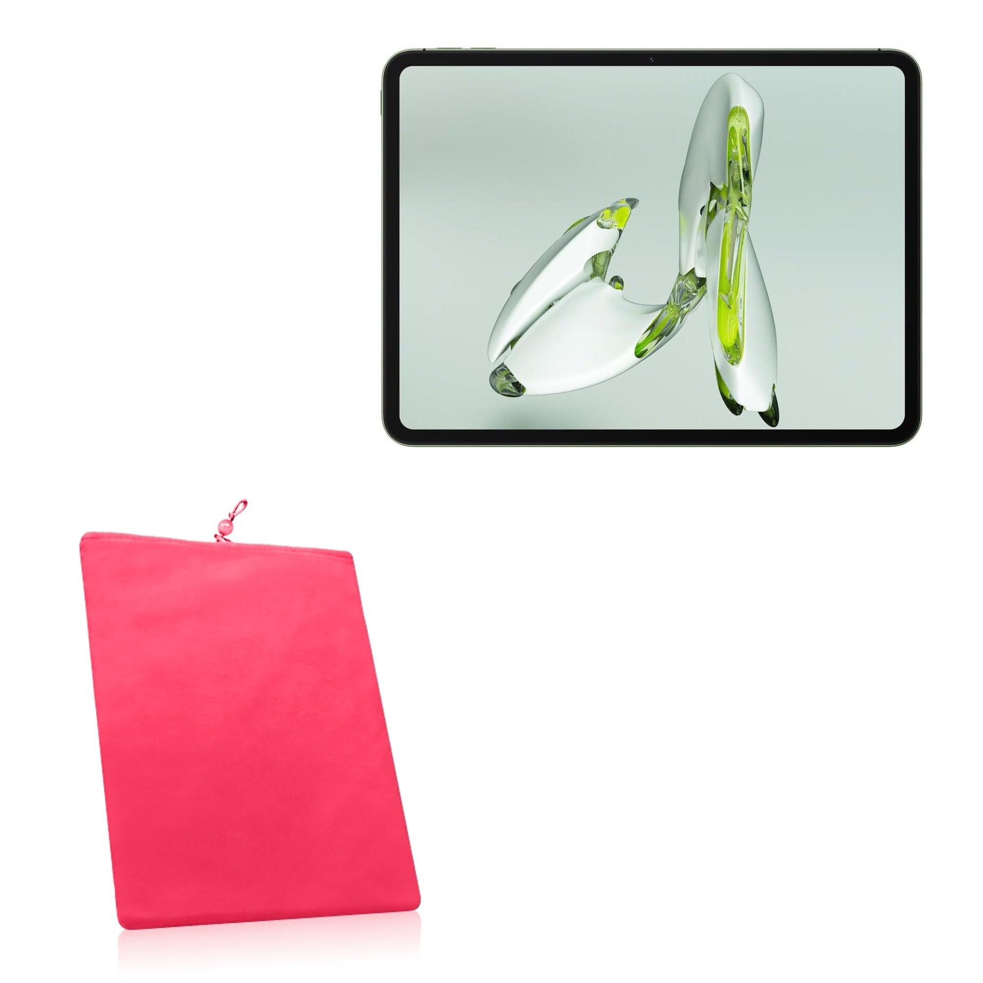 BoxWave Case Compatible with OnePlus Pad Go - Velvet Pouch, Soft Velour Fabric Bag Sleeve with Drawstring - Cosmo Pink