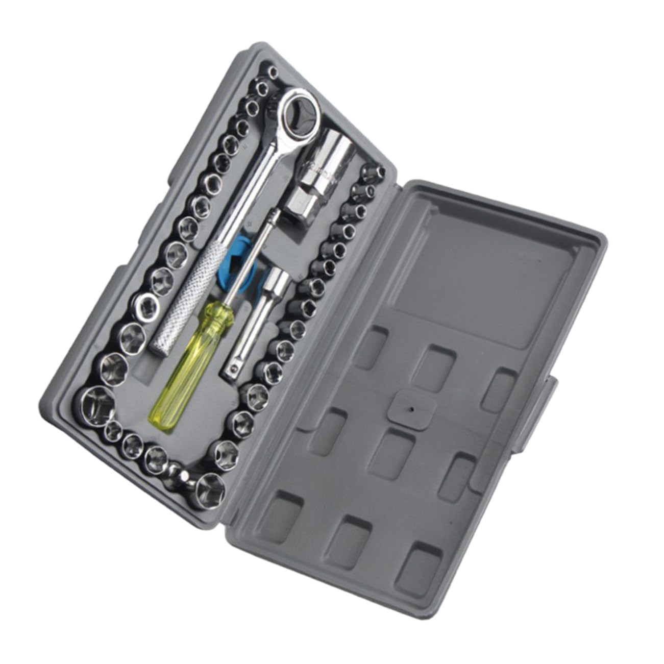 UPKOCH Set Di Chiavi A Bussola in Acciaio Carbonio Da 40 Pezzi Kit Di Riparazione Auto Utensile Manuale Con Manicotto Combinato Per La Manutenzione Del Veicolo Impugnatura Comoda