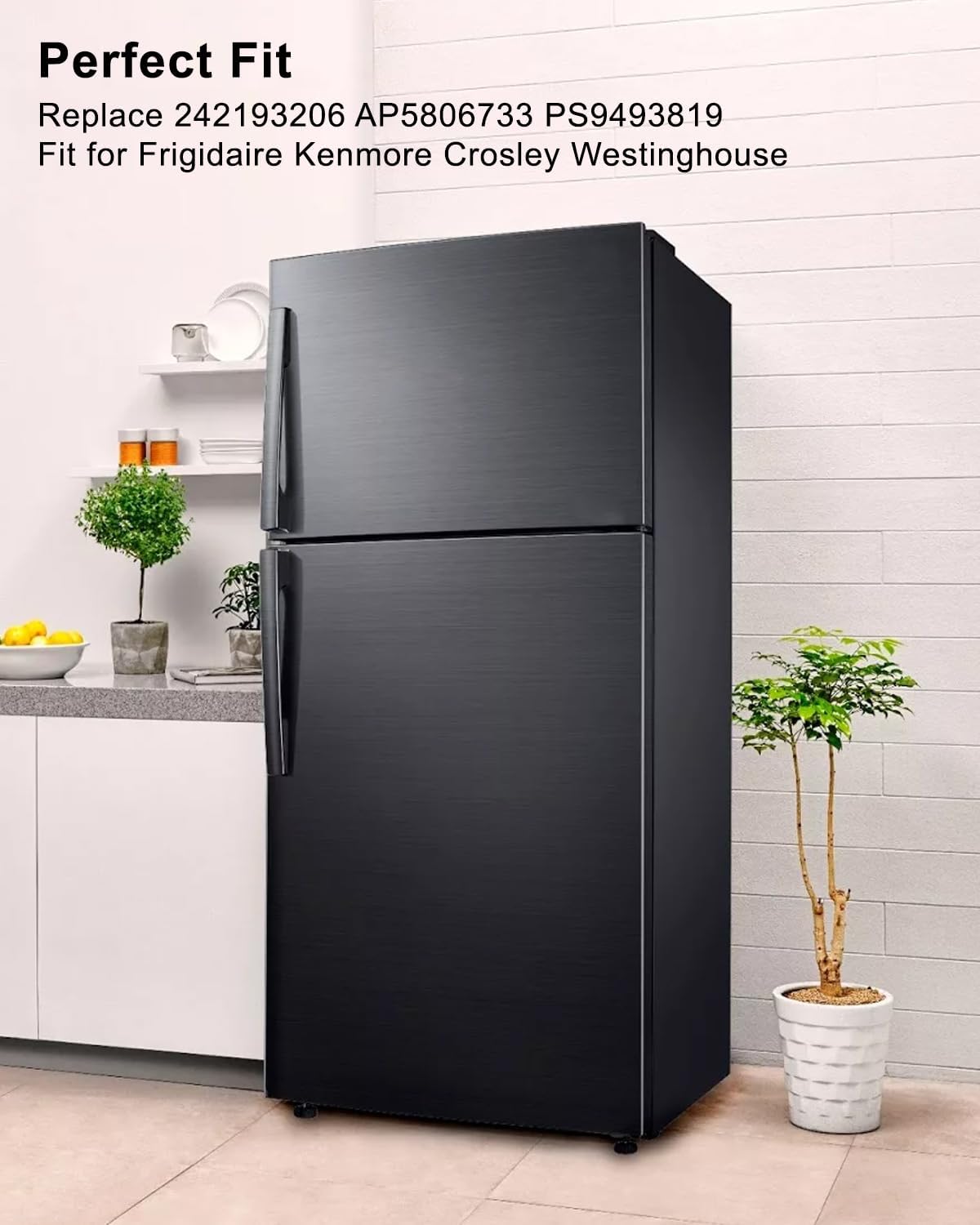 242193206 Refrigerator Door Gasket Fit for Frigidaire Kenmore Crosley Westinghouse, 41.62''x 28.5'' Fresh Food Door Gasket Replaces AP5806733 PS9493819 Refrigerator Door Seal Replacement Parts