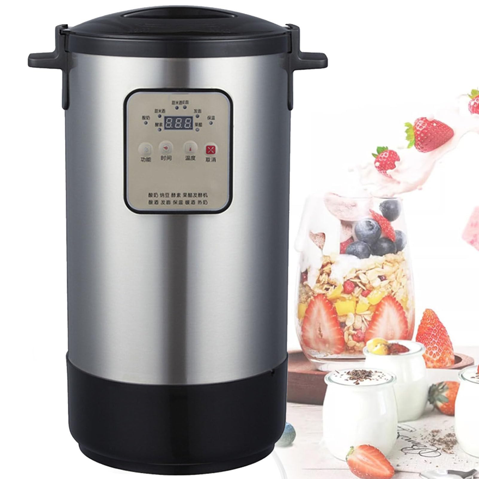 Fermentatore elettrico 12L/3,17Gal Yogurtiera commerciale Home Contenitore per yogurt fai-da-te Macchina per la fermentazione Natto a temperatura costante automatica Macchina per vino di riso