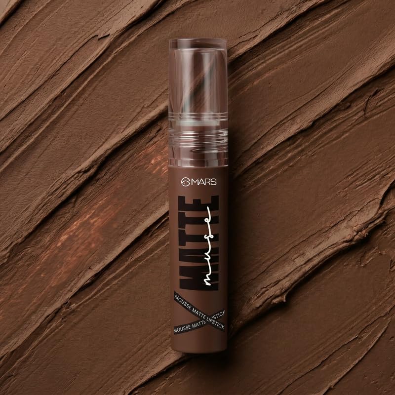 Image of MARS Matte Muse Mousse Lipstick (3ml) (04-TREND SETTER) with Doe-Foot Applicator | Highly Pigmented | Smooth Texture | Hydrating Formula | Blurry Lips Effect (Pack of 2)