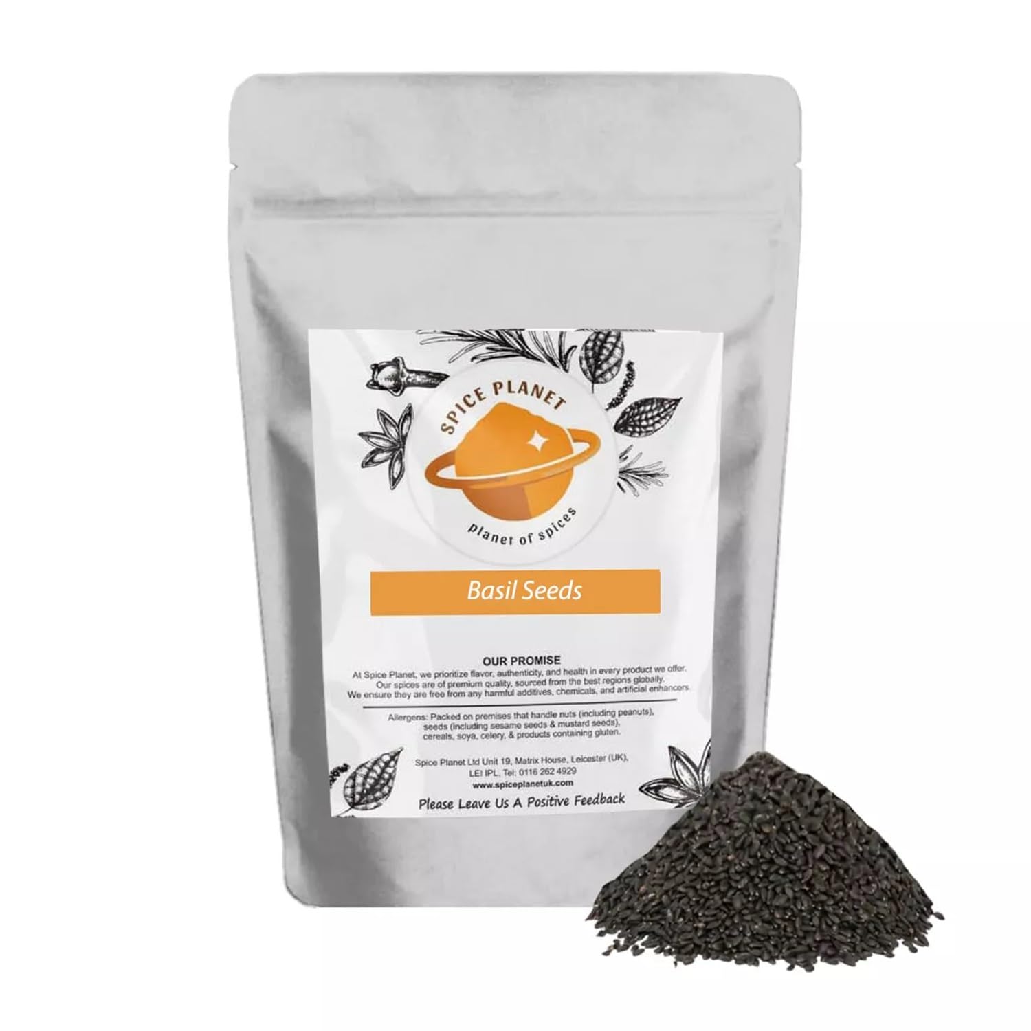 Basil Seeds | Tukmaria Sabja Subza | Falooda Seeds Spice Planet® Free UK P&P (2kg)