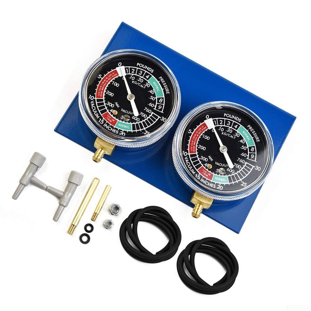 Equilibratore per carburatore per moto, calibro a vuoto per carburatore a 2 cilindri, con estensioni filettate in ottone per macchine a 2 cilindri