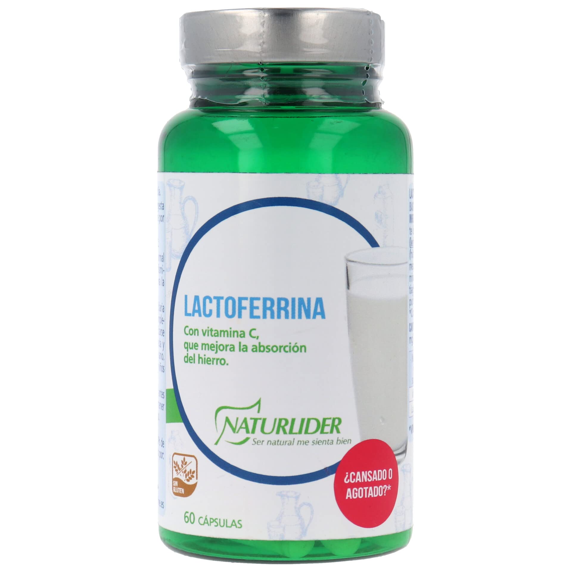 Naturlider - Lactoferrina - Complemento alimenticio a base de Lactoferrina y Vitamina C - 60 Cápsulas