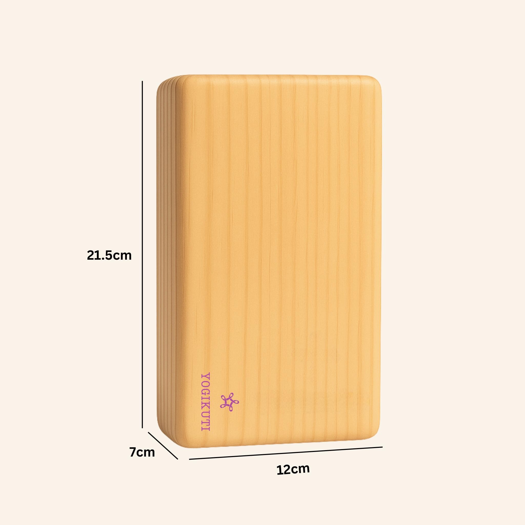 Yogikuti Solider Yoga-Block 2er-Set, Pune Massivholz-Yoga-Block, Yoga-Zubehör, Yoga-Requisite, Holz-Yoga-Block