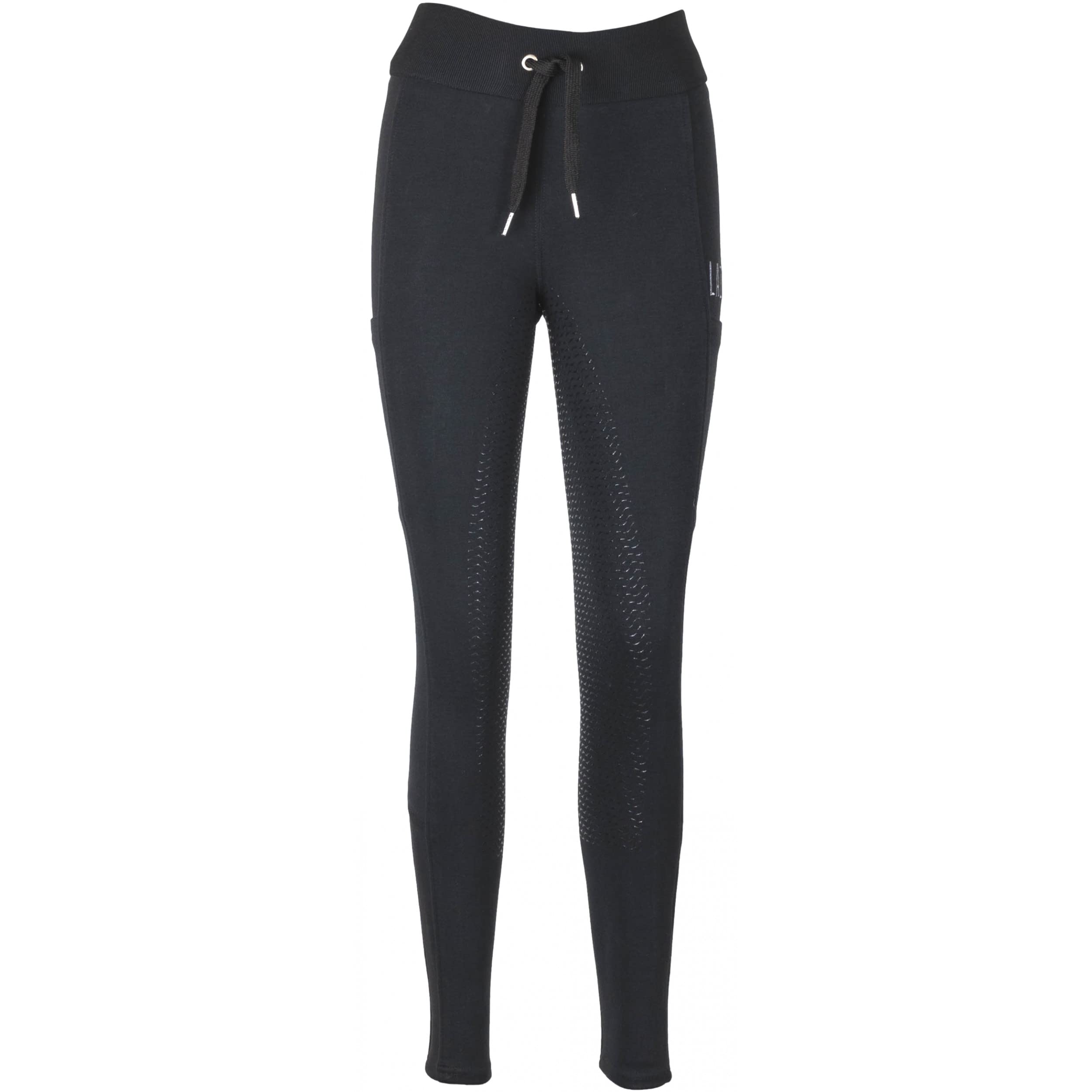 Lazura - Reitleggings für Damen Hanna | Vollbesatz aus Silikon | Reithose mit 2 seitlichen Handytaschen & Weitenregulierung | Vollbesatzreithose in Schwarz | Reitbekleidung in Größe 36-46