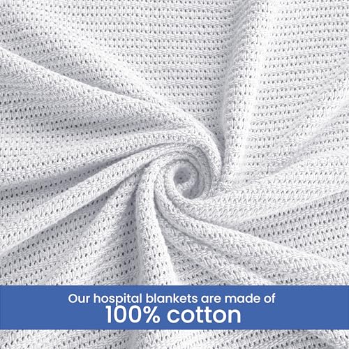 Linteum Textile Supply White Hospital Thermal Blanket 66x90 Inch 100% Cotton, Soft and Cozy, Breathable, Open-Cell Weave Design, All Season Twin Hospital Blanket (1-Pack) - Image 4