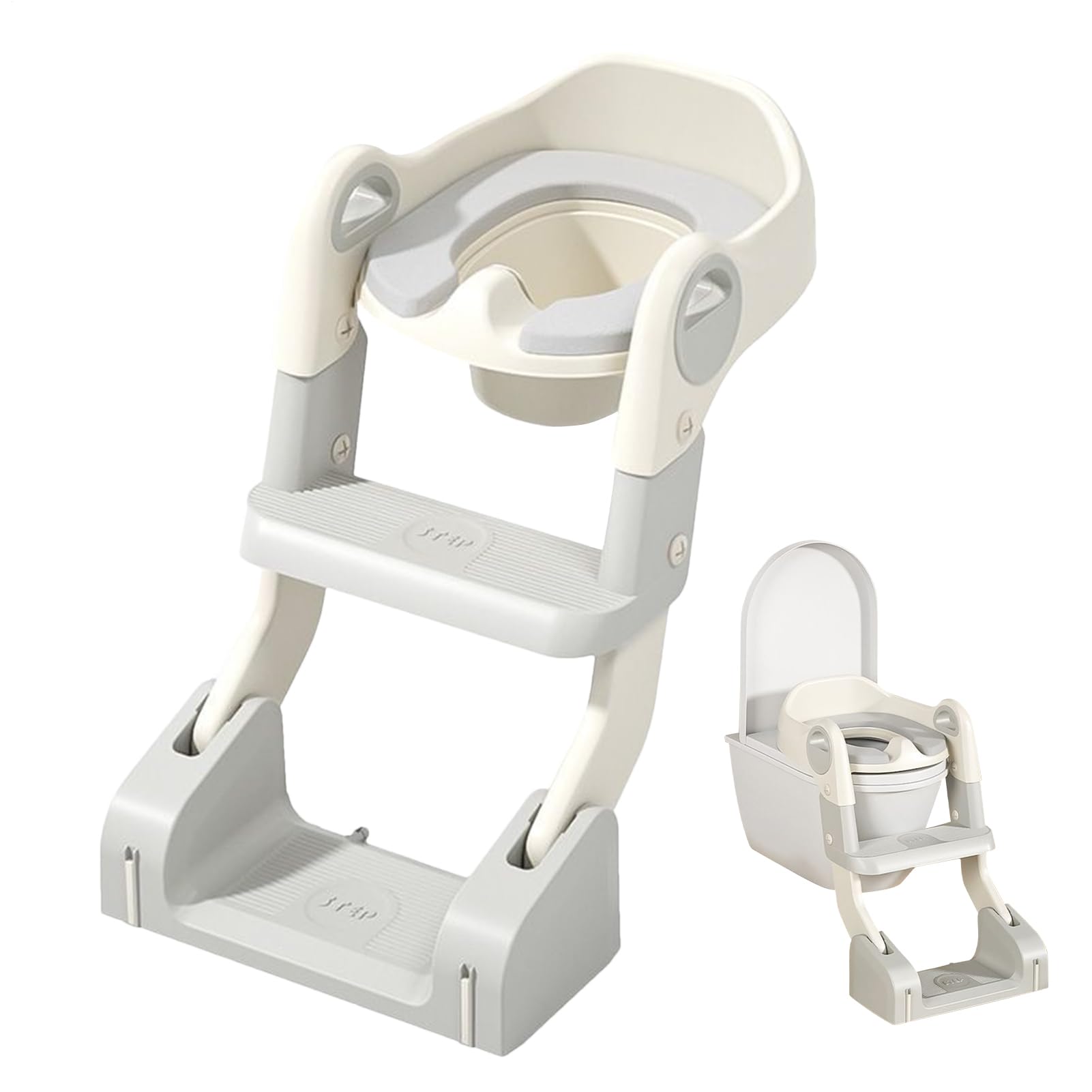 Asiento de entrenamiento de limpieza: asiento antideslizante para entrenamiento con reposapiés, accesorios para bebés para el uso diario en casa, baño, sala de juegos, viajes, exterior, aula, coche,