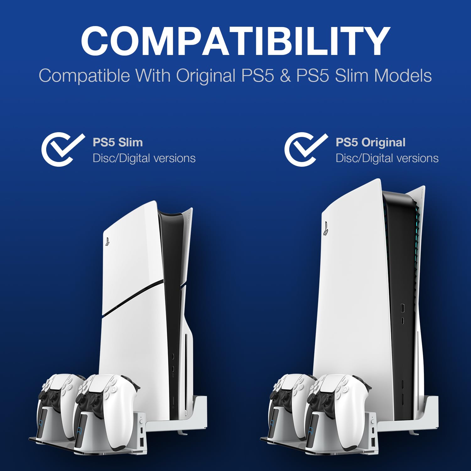 MEQI PS5 Wall Mount Kit Accessories with Charging Station, Metal Wall Hanging Stand with Multi-Mode RGB Light for Playstation 5/PS5 Slim/PS5 Pro Console Disc/Digital versions