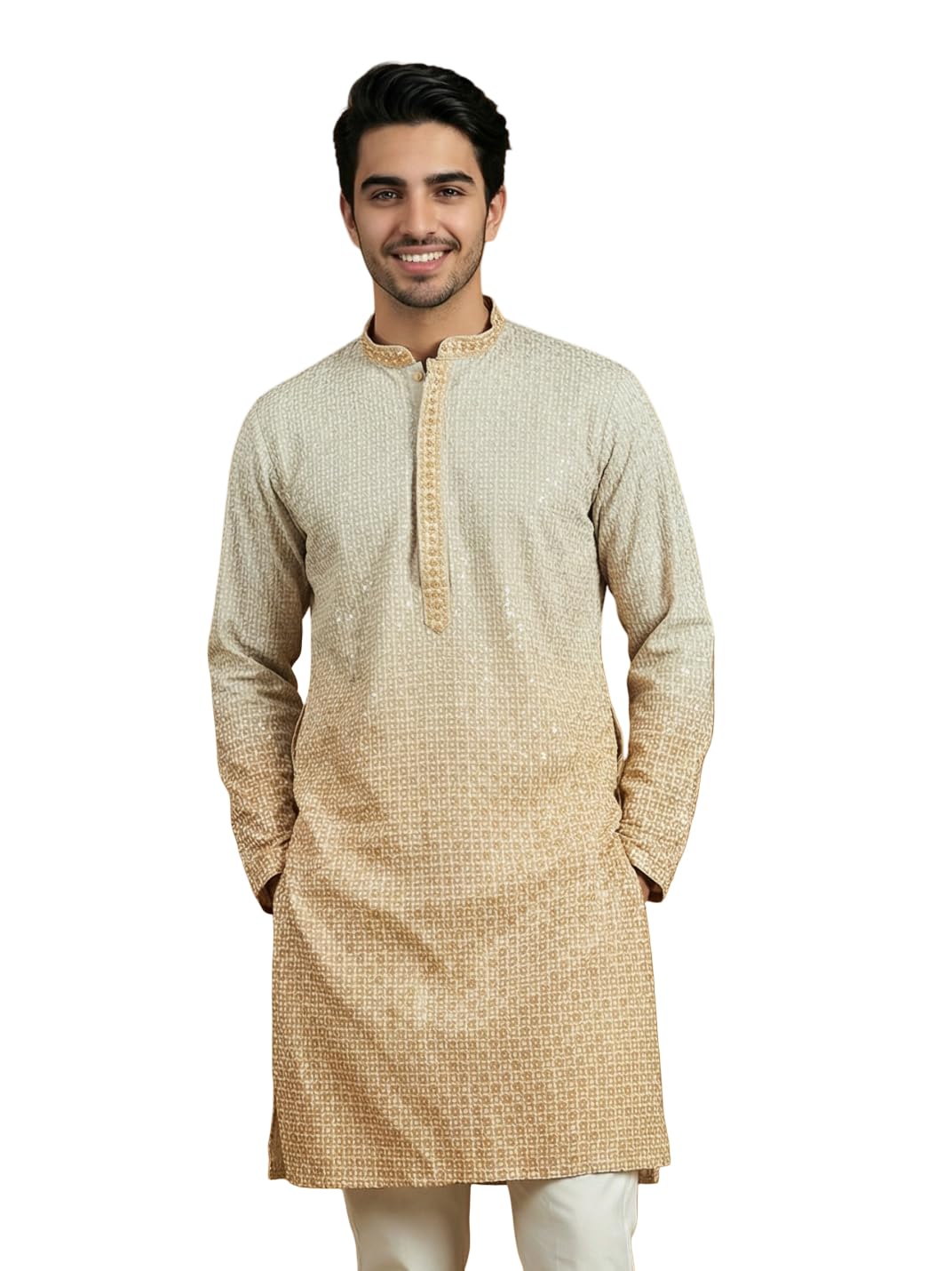 jompers Men's Sequins Embroidered Kurta-picture-36