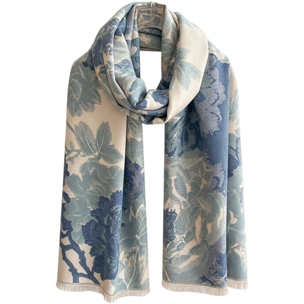 Écharpe-châle chaude femme cape tendance grand châle à imprimé floral
